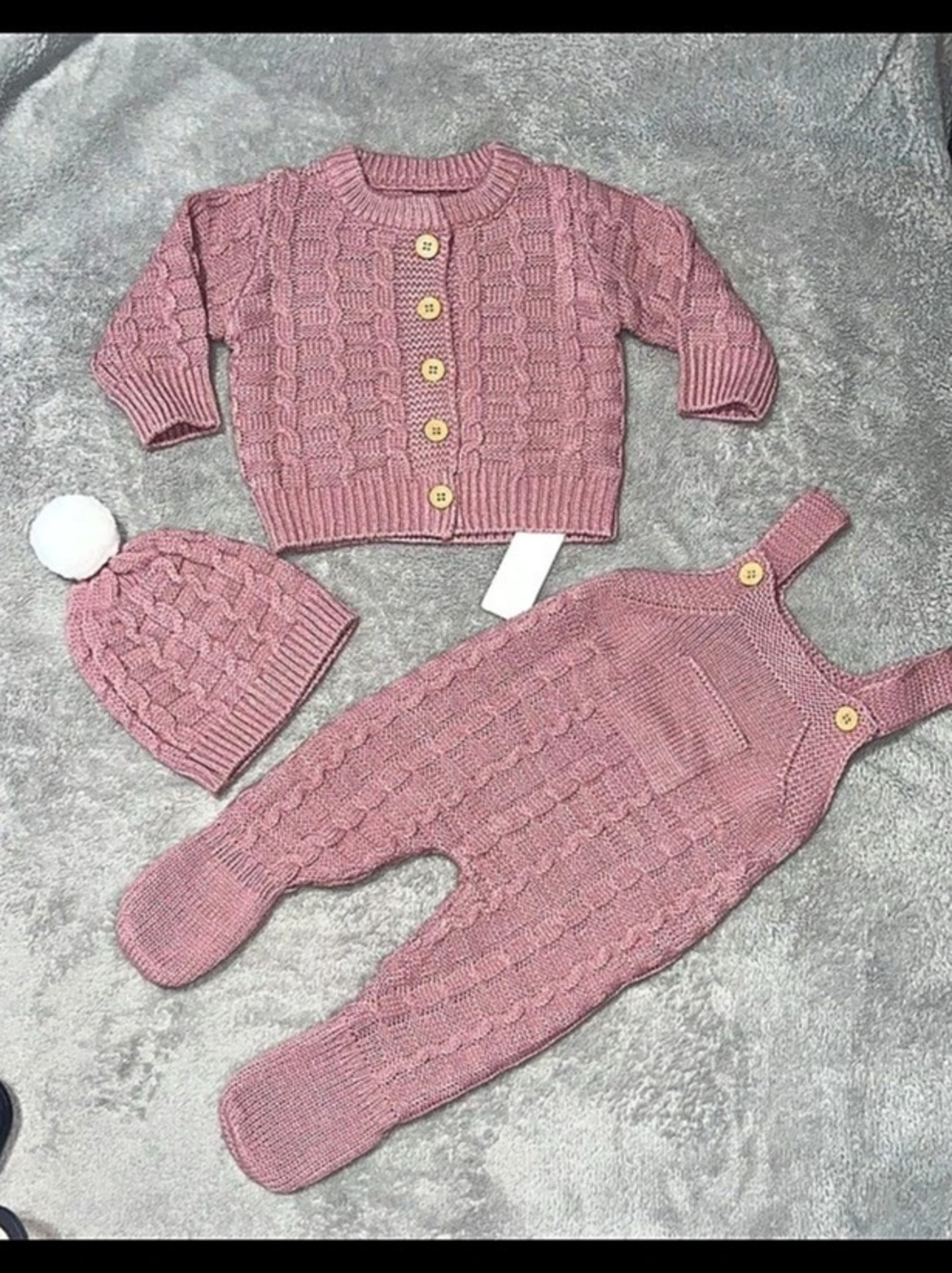 Pink Knit Baby Set NWT
